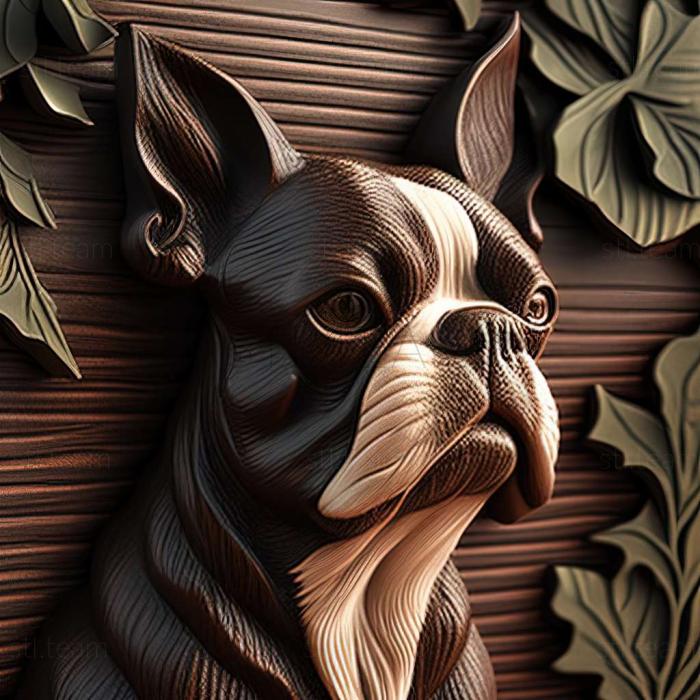 3D model Boston Terrier dog (STL)